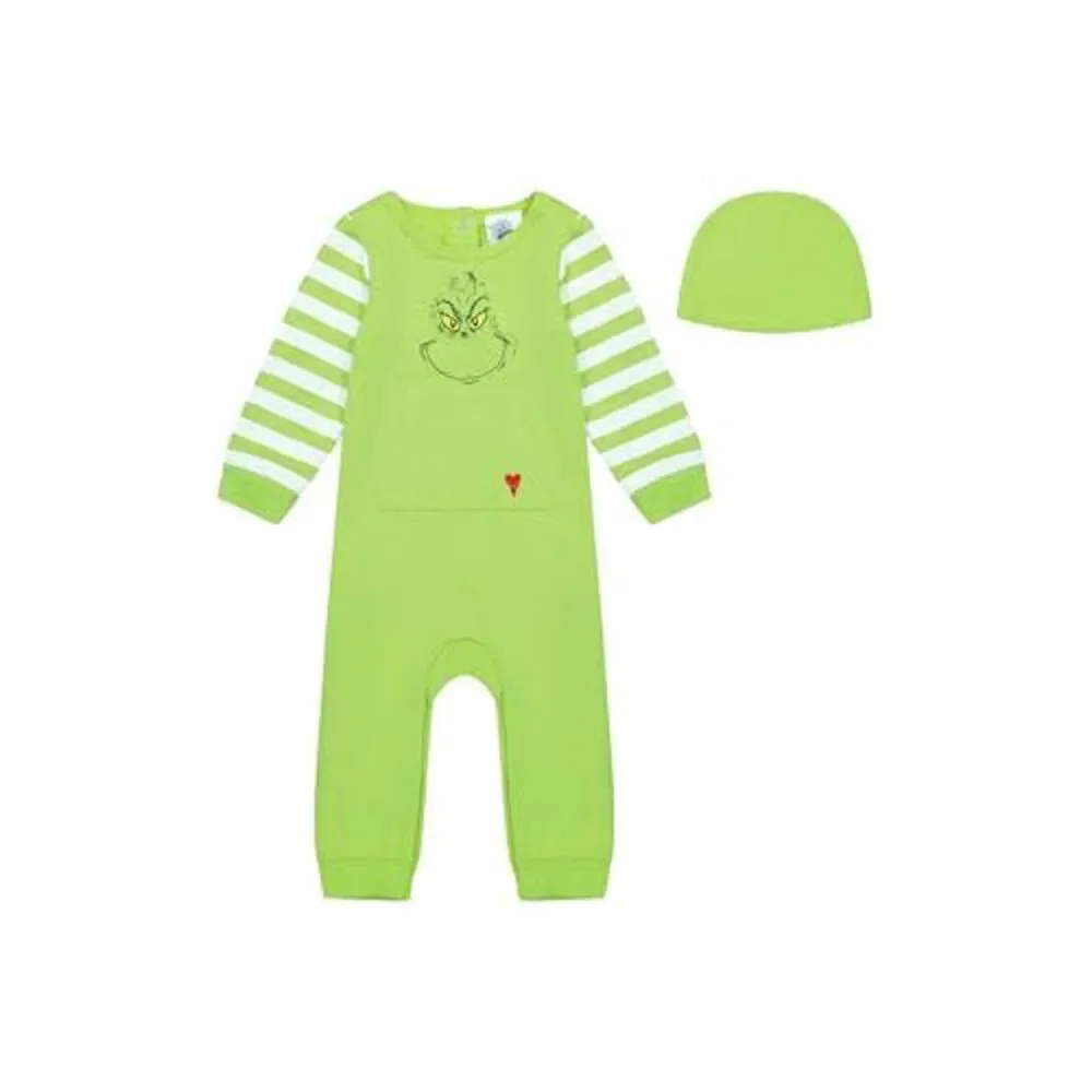 The Grinch Dr. Seuss Baby Coverall and Hat, 3-6M